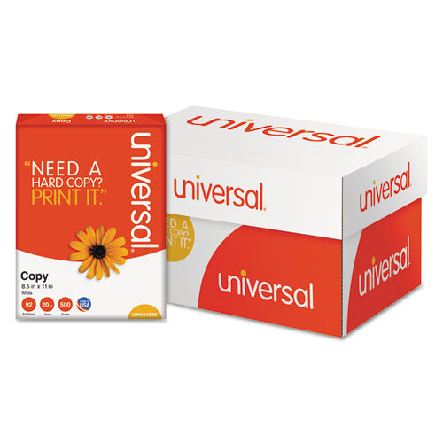 Universal® wholesale. UNIVERSAL® Copy Paper, 92 Bright, 20 Lb, 8.5 X 11, White, 500 Sheets-ream, 10 Reams-carton. HSD Wholesale: Janitorial Supplies, Breakroom Supplies, Office Supplies.