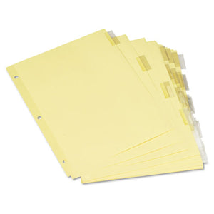 Universal® wholesale. UNIVERSAL® Insertable Tab Index, 5-tab, 11 X 8.5, Buff, 6 Sets. HSD Wholesale: Janitorial Supplies, Breakroom Supplies, Office Supplies.