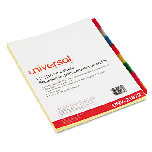 Universal® wholesale. UNIVERSAL® Insertable Tab Index, 8-tab, 11 X 8.5, Buff, 6 Sets. HSD Wholesale: Janitorial Supplies, Breakroom Supplies, Office Supplies.