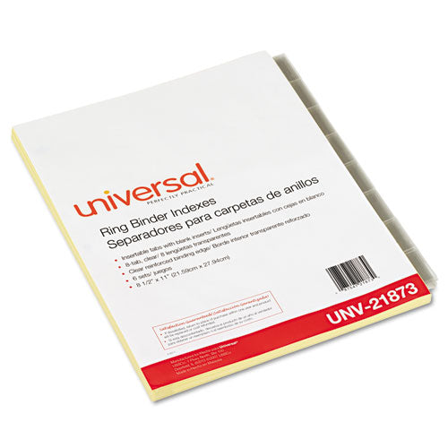 Universal® wholesale. UNIVERSAL® Insertable Tab Index, 8-tab, 11 X 8.5, Buff, 6 Sets. HSD Wholesale: Janitorial Supplies, Breakroom Supplies, Office Supplies.