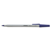 Load image into Gallery viewer, Universal™ wholesale. UNIVERSAL® Stick Ballpoint Pen, Fine 0.7mm, Blue Ink, Gray Barrel, Dozen. HSD Wholesale: Janitorial Supplies, Breakroom Supplies, Office Supplies.