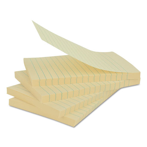 Universal® wholesale. UNIVERSAL® Recycled Self-stick Note Pads, Lined, 4 X 6, Yellow, 100-sheet, 12-pack. HSD Wholesale: Janitorial Supplies, Breakroom Supplies, Office Supplies.