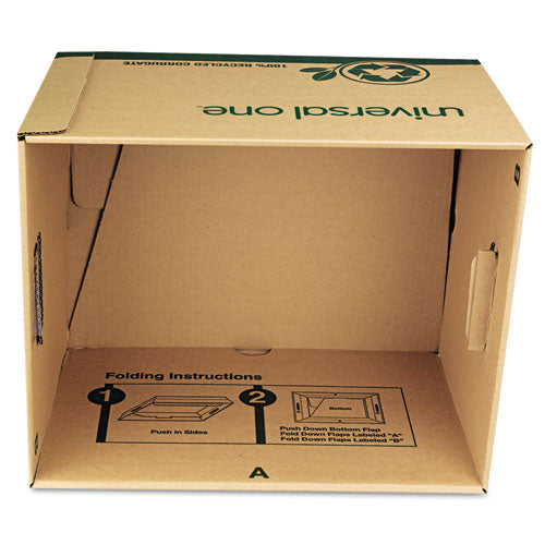 Universal® wholesale. UNIVERSAL® Recycled Heavy-duty Record Storage Box, Letter-legal Files, Kraft-green, 12-carton. HSD Wholesale: Janitorial Supplies, Breakroom Supplies, Office Supplies.