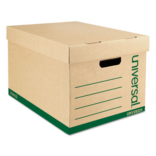 Universal® wholesale. UNIVERSAL® Recycled Heavy-duty Record Storage Box, Letter-legal Files, Kraft-green, 12-carton. HSD Wholesale: Janitorial Supplies, Breakroom Supplies, Office Supplies.