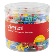 Load image into Gallery viewer, Universal® wholesale. UNIVERSAL® Colored Push Pins, Plastic, Assorted, 3-8&quot;, 400-pack. HSD Wholesale: Janitorial Supplies, Breakroom Supplies, Office Supplies.