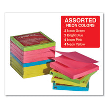 Load image into Gallery viewer, Universal® wholesale. UNIVERSAL® Fan-folded Self-stick Pop-up Notes, 3 X 3, Assorted Neon-yellow, 100sheet, 12-pk. HSD Wholesale: Janitorial Supplies, Breakroom Supplies, Office Supplies.