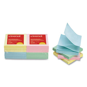 Universal® wholesale. UNIVERSAL® Fan-folded Self-stick Pop-up Notes, 3 X 3, 4 Assorted Pastel, 100-sheet, 12-pk. HSD Wholesale: Janitorial Supplies, Breakroom Supplies, Office Supplies.