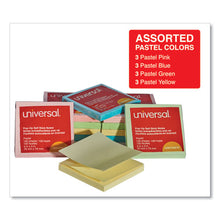 Load image into Gallery viewer, Universal® wholesale. UNIVERSAL® Fan-folded Self-stick Pop-up Notes, 3 X 3, 4 Assorted Pastel, 100-sheet, 12-pk. HSD Wholesale: Janitorial Supplies, Breakroom Supplies, Office Supplies.