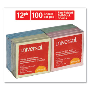 Universal® wholesale. UNIVERSAL® Fan-folded Self-stick Pop-up Notes, 3 X 3, 4 Assorted Pastel, 100-sheet, 12-pk. HSD Wholesale: Janitorial Supplies, Breakroom Supplies, Office Supplies.