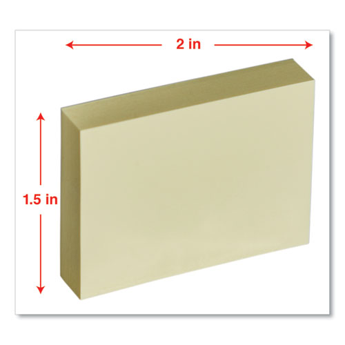 Universal® wholesale. UNIVERSAL® Self-stick Note Pads, 1 1-2 X 2, Yellow, 12 100-sheet-pack. HSD Wholesale: Janitorial Supplies, Breakroom Supplies, Office Supplies.