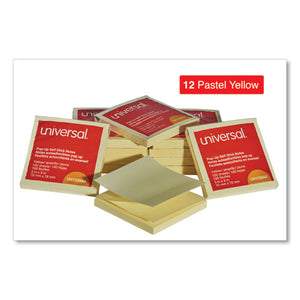 Universal® wholesale. UNIVERSAL® Fan-folded Self-stick Pop-up Note Pads, 3 X 3, Yellow, 100-sheet, 12-pack. HSD Wholesale: Janitorial Supplies, Breakroom Supplies, Office Supplies.