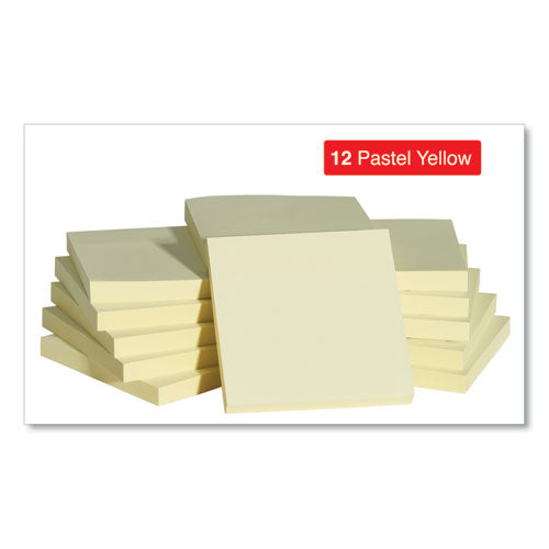 Universal® wholesale. UNIVERSAL® Self-stick Note Pads, 3 X 3, Yellow, 100-sheet, 12-pack. HSD Wholesale: Janitorial Supplies, Breakroom Supplies, Office Supplies.