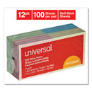 Universal® wholesale. UNIVERSAL® Self-stick Note Pads, 3 X 3, Assorted Pastel Colors, 100-sheet, 12-pack. HSD Wholesale: Janitorial Supplies, Breakroom Supplies, Office Supplies.