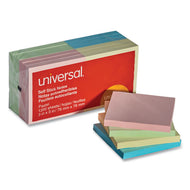 Universal® wholesale. UNIVERSAL® Self-stick Note Pads, 3 X 3, Assorted Pastel Colors, 100-sheet, 12-pack. HSD Wholesale: Janitorial Supplies, Breakroom Supplies, Office Supplies.