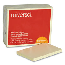 Load image into Gallery viewer, Universal® wholesale. UNIVERSAL® Self-stick Note Pads, 3 X 5, Yellow, 100-sheet, 12-pack. HSD Wholesale: Janitorial Supplies, Breakroom Supplies, Office Supplies.