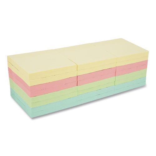 Universal® wholesale. UNIVERSAL® Self-stick Note Pads, 3" X 3", Pastel, 90-sheet, 24 Pads-pack. HSD Wholesale: Janitorial Supplies, Breakroom Supplies, Office Supplies.