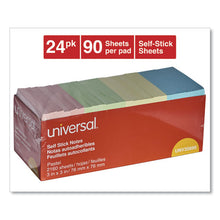 Load image into Gallery viewer, Universal® wholesale. UNIVERSAL® Self-stick Note Pads, 3&quot; X 3&quot;, Pastel, 90-sheet, 24 Pads-pack. HSD Wholesale: Janitorial Supplies, Breakroom Supplies, Office Supplies.