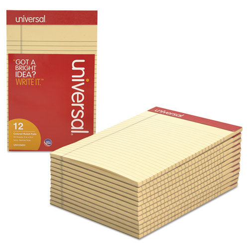 Universal® wholesale. UNIVERSAL® Colored Perforated Writing Pads, Narrow Rule, 5 X 8, Ivory, 50 Sheets, Dozen. HSD Wholesale: Janitorial Supplies, Breakroom Supplies, Office Supplies.