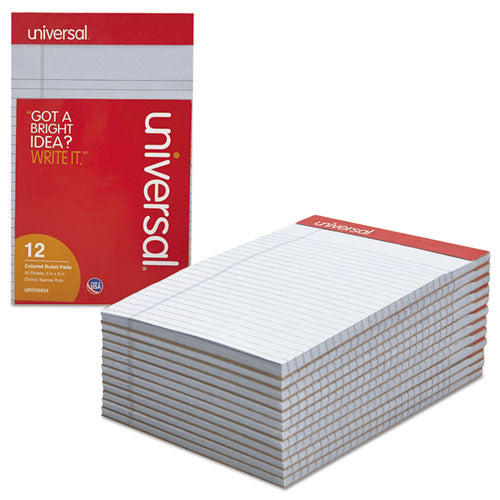 Universal® wholesale. UNIVERSAL® Colored Perforated Writing Pads, Narrow Rule, 5 X 8, Orchid, 50 Sheets, Dozen. HSD Wholesale: Janitorial Supplies, Breakroom Supplies, Office Supplies.