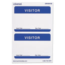 Universal® wholesale. UNIVERSAL "visitor" Self-adhesive Name Badges, 3 1-2 X 2 1-4, White-blue, 100-pack. HSD Wholesale: Janitorial Supplies, Breakroom Supplies, Office Supplies.