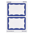 Universal® wholesale. UNIVERSAL® Border-style Self-adhesive Name Badges, 3 1-2 X 2 1-4, White-blue, 100-pack. HSD Wholesale: Janitorial Supplies, Breakroom Supplies, Office Supplies.