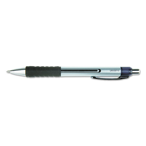 Universal™ wholesale. UNIVERSAL® Comfort Grip Retractable Gel Pen, Medium 0.7mm, Black Ink, Silver Barrel, Dozen. HSD Wholesale: Janitorial Supplies, Breakroom Supplies, Office Supplies.