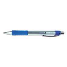 Load image into Gallery viewer, Universal™ wholesale. UNIVERSAL® Comfort Grip Retractable Gel Pen, Medium 0.7mm, Blue Ink, Silver Barrel, Dozen. HSD Wholesale: Janitorial Supplies, Breakroom Supplies, Office Supplies.