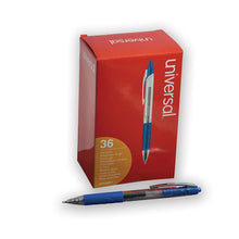 Load image into Gallery viewer, Universal™ wholesale. UNIVERSAL® Comfort Grip Retractable Gel Pen, 0.7mm, Blue Ink, Clear-blue Barrel, 36-pack. HSD Wholesale: Janitorial Supplies, Breakroom Supplies, Office Supplies.