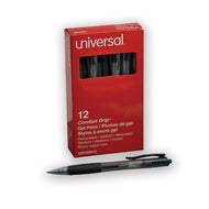 Universal™ wholesale. UNIVERSAL® Comfort Grip Retractable Gel Pen, 0.7mm, Black Ink, Smoke Barrel, Dozen. HSD Wholesale: Janitorial Supplies, Breakroom Supplies, Office Supplies.