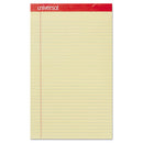 Universal® wholesale. UNIVERSAL® Perforated Ruled Writing Pads, Wide-legal Rule, 8.5 X 14, Canary, 50 Sheets, Dozen. HSD Wholesale: Janitorial Supplies, Breakroom Supplies, Office Supplies.