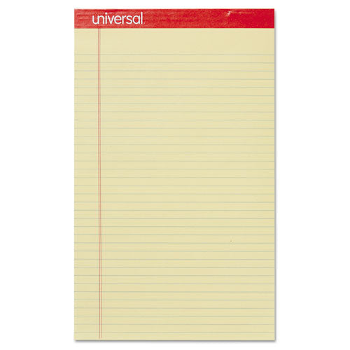 Universal® wholesale. UNIVERSAL® Perforated Ruled Writing Pads, Wide-legal Rule, 8.5 X 14, Canary, 50 Sheets, Dozen. HSD Wholesale: Janitorial Supplies, Breakroom Supplies, Office Supplies.