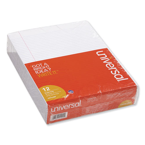 Universal® wholesale. UNIVERSAL® Glue Top Pads, Narrow Rule, 8.5 X 11, White, 50 Sheets, Dozen. HSD Wholesale: Janitorial Supplies, Breakroom Supplies, Office Supplies.