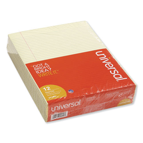 Universal® wholesale. UNIVERSAL® Glue Top Pads, Narrow Rule, 8.5 X 11, Canary, 50 Sheets, Dozen. HSD Wholesale: Janitorial Supplies, Breakroom Supplies, Office Supplies.