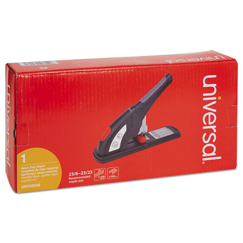 Universal® wholesale. UNIVERSAL® Heavy-duty Stapler, 200-sheet Capacity, Black-graphite-red. HSD Wholesale: Janitorial Supplies, Breakroom Supplies, Office Supplies.