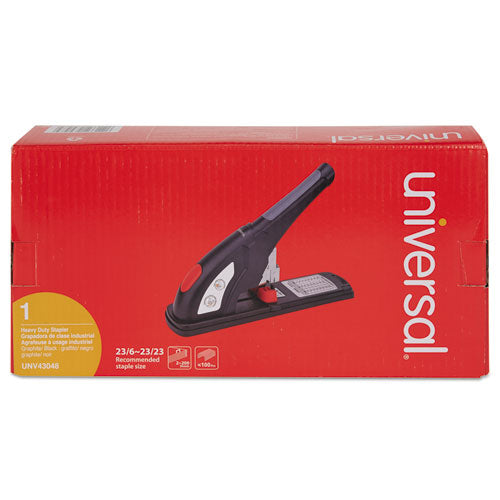 Universal® wholesale. UNIVERSAL® Heavy-duty Stapler, 200-sheet Capacity, Black-graphite-red. HSD Wholesale: Janitorial Supplies, Breakroom Supplies, Office Supplies.