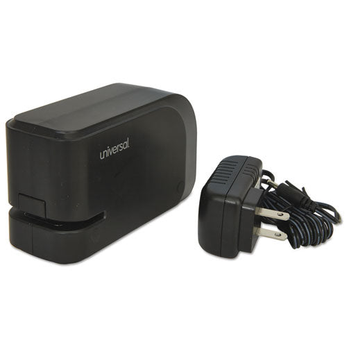 Universal® wholesale. UNIVERSAL® Half-strip Electric Stapler With Staple Channel Release Button, 20-sheet Capacity, Black. HSD Wholesale: Janitorial Supplies, Breakroom Supplies, Office Supplies.