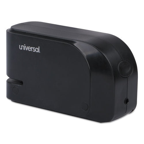 Universal® wholesale. UNIVERSAL® Half-strip Electric Stapler With Staple Channel Release Button, 20-sheet Capacity, Black. HSD Wholesale: Janitorial Supplies, Breakroom Supplies, Office Supplies.