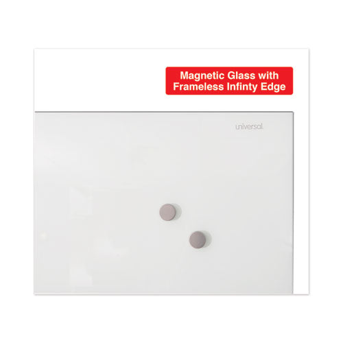 Universal® wholesale. UNIVERSAL® Frameless Magnetic Glass Marker Board, 48" X 36", White. HSD Wholesale: Janitorial Supplies, Breakroom Supplies, Office Supplies.
