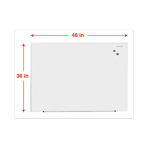 Universal® wholesale. UNIVERSAL® Frameless Magnetic Glass Marker Board, 48" X 36", White. HSD Wholesale: Janitorial Supplies, Breakroom Supplies, Office Supplies.