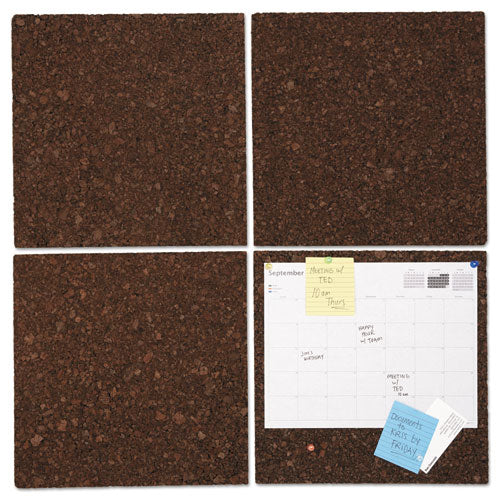 Universal® wholesale. UNIVERSAL Cork Tile Panels, Dark Brown, 12 X 12, 4-pack. HSD Wholesale: Janitorial Supplies, Breakroom Supplies, Office Supplies.