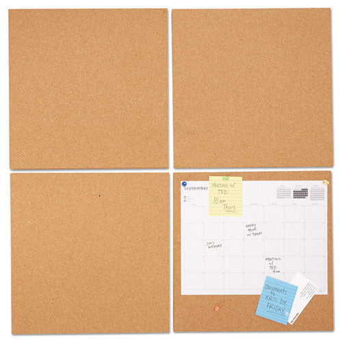 Universal® wholesale. UNIVERSAL Cork Tile Panels, Brown, 12 X 12, 4-pack. HSD Wholesale: Janitorial Supplies, Breakroom Supplies, Office Supplies.