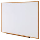 Universal® wholesale. UNIVERSAL® Dry-erase Board, Melamine, 72 X 48, White, Oak-finished Frame. HSD Wholesale: Janitorial Supplies, Breakroom Supplies, Office Supplies.