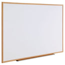 Universal® wholesale. UNIVERSAL® Dry-erase Board, Melamine, 72 X 48, White, Oak-finished Frame. HSD Wholesale: Janitorial Supplies, Breakroom Supplies, Office Supplies.