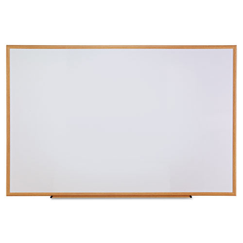 Universal® wholesale. UNIVERSAL® Dry-erase Board, Melamine, 72 X 48, White, Oak-finished Frame. HSD Wholesale: Janitorial Supplies, Breakroom Supplies, Office Supplies.