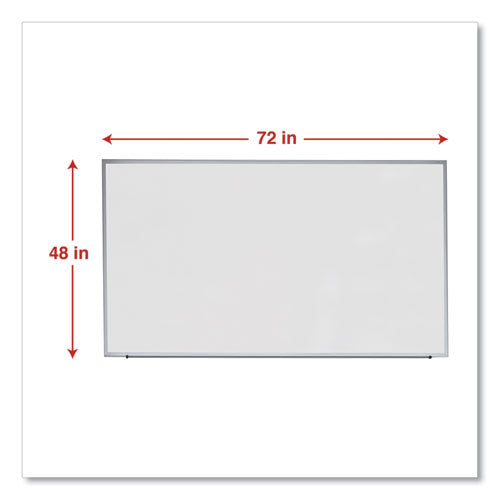 Universal® wholesale. UNIVERSAL® Dry Erase Board, Melamine, 72 X 48, Satin-finished Aluminum Frame. HSD Wholesale: Janitorial Supplies, Breakroom Supplies, Office Supplies.