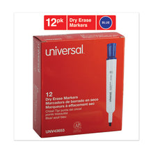 Load image into Gallery viewer, Universal™ wholesale. UNIVERSAL® Dry Erase Marker, Broad Chisel Tip, Blue, Dozen. HSD Wholesale: Janitorial Supplies, Breakroom Supplies, Office Supplies.