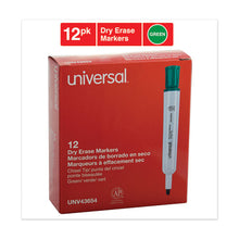 Load image into Gallery viewer, Universal™ wholesale. UNIVERSAL® Dry Erase Marker, Broad Chisel Tip, Green, Dozen. HSD Wholesale: Janitorial Supplies, Breakroom Supplies, Office Supplies.