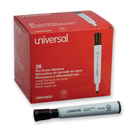 Universal™ wholesale. UNIVERSAL® Dry Erase Marker, Broad Chisel Tip, Black, 36-pack. HSD Wholesale: Janitorial Supplies, Breakroom Supplies, Office Supplies.