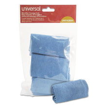 Load image into Gallery viewer, Universal® wholesale. UNIVERSAL® Microfiber Cleaning Cloth, 12 X 12, Blue, 3-pack. HSD Wholesale: Janitorial Supplies, Breakroom Supplies, Office Supplies.