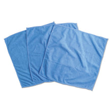 Load image into Gallery viewer, Universal® wholesale. UNIVERSAL® Microfiber Cleaning Cloth, 12 X 12, Blue, 3-pack. HSD Wholesale: Janitorial Supplies, Breakroom Supplies, Office Supplies.